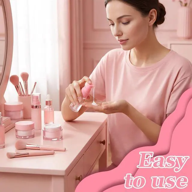 Alt view image 7 of 7 - ericotry 6 Pack Empty 10ml Plastic Pump Bottles Cream Shampoo Lotion Pump Bottle Refillable Sample Travel Bottles Toiletries Liquid Container Jar Pot Vial for Cosmetic Make-up (Transparent)