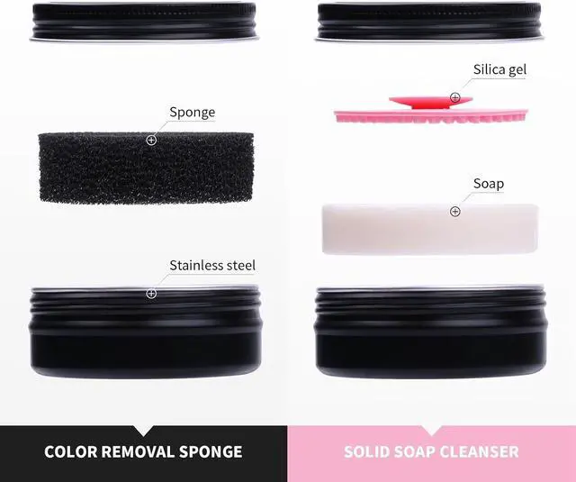 Alt view image 4 of 7 - DUcare Makeup Brush Cleaner Makeup Brushes Solid Soap Cleanser with Color Removal Sponge Brush Cleaning Mat, Silicone Makeup Cleaning Cosmetic Cleaner Blenders Shampoo Removes Shadow Color