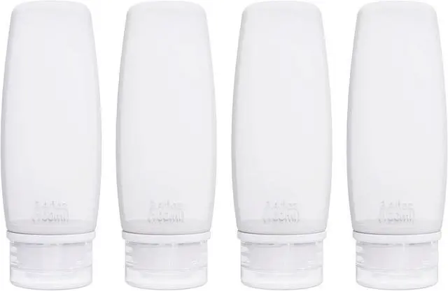 Main image of Silicone Travel Bottles for Toiletries TSA Approved Travel Size Containers Set 4 Pack Portable Leak Proof Refillable Cosmetic Squeeze Bottles Shampoo Hair Conditioner Body Lotion Bath Shower Gel