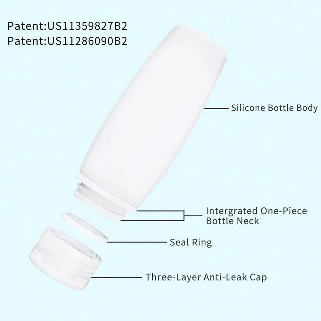 Alt view image 2 of 7 - Silicone Travel Bottles for Toiletries TSA Approved Travel Size Containers Set 4 Pack Portable Leak Proof Refillable Cosmetic Squeeze Bottles Shampoo Hair Conditioner Body Lotion Bath Shower Gel