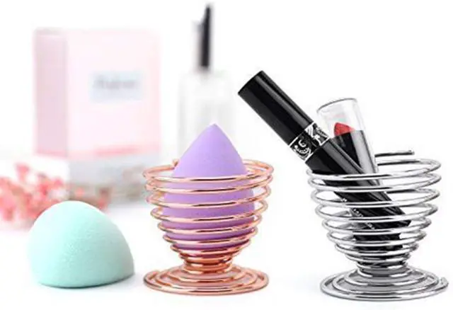 Alt view image 7 of 7 - Beauty Makeup Sponge Blender Holder Silver Makeup Sponge Holder Drying Stand Egg Powder Puff Sponge Support Display Stand,1pcs