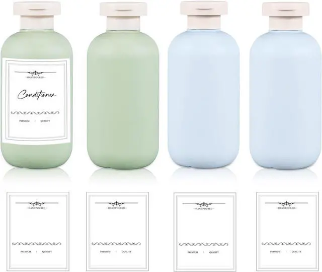 Main image of 6.8 oz Plastic Travel Shampoo Bottles, Refillable Flip Cap Squeeze Bottles for Toiletries, Large Leakage-proof Travel Shampoo and Conditioner Container (Blue and Green)