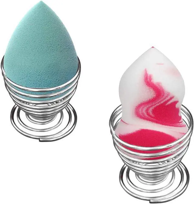 Alt view image 6 of 7 - Beauty Makeup Sponge Blender Holder Silver Makeup Sponge Holder Drying Stand Egg Powder Puff Sponge Support Display Stand,1pcs