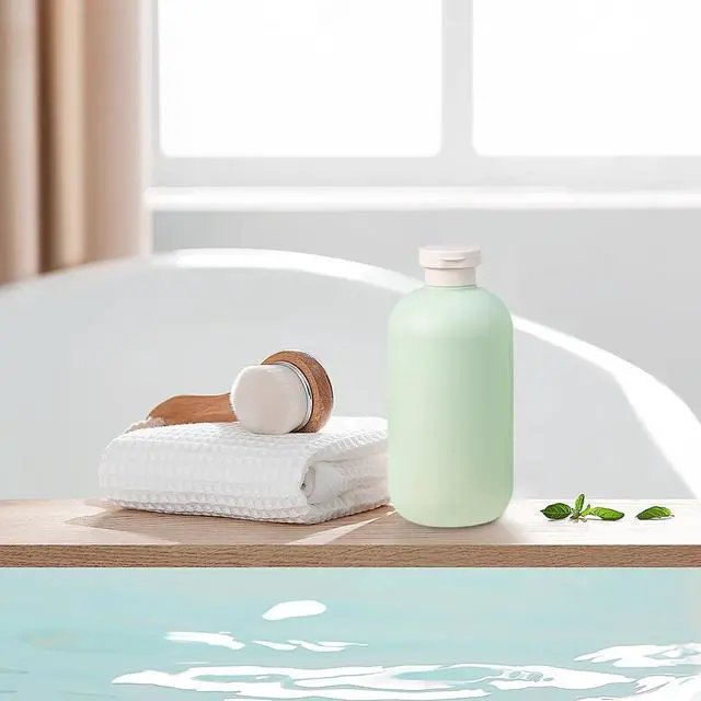Alt view image 5 of 7 - 6.8 oz Plastic Travel Shampoo Bottles, Refillable Flip Cap Squeeze Bottles for Toiletries, Large Leakage-proof Travel Shampoo and Conditioner Container (Blue and Green)
