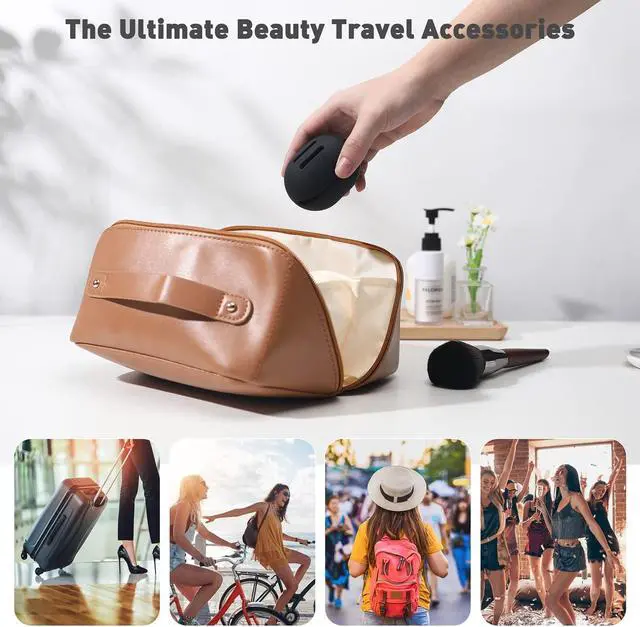 Alt view image 2 of 7 - BEZOX Make Up Sponge with Case, Non-Latex Beauty Sponge with Holder of Premium Silicone for Blending Liquid Foundations Cosmetics, Travel Sponge Holder, Soft and Skin-Friendly - Black