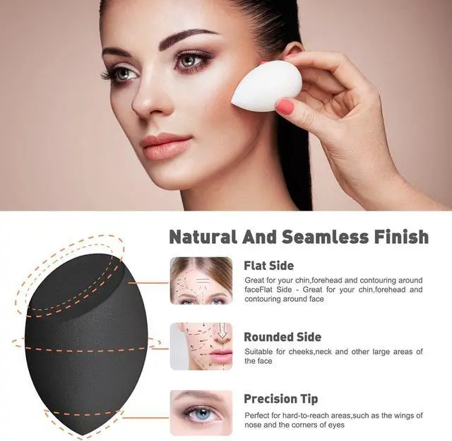 Alt view image 5 of 7 - BEZOX Make Up Sponge with Case, Non-Latex Beauty Sponge with Holder of Premium Silicone for Blending Liquid Foundations Cosmetics, Travel Sponge Holder, Soft and Skin-Friendly - Black