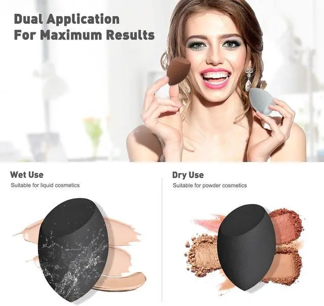 Alt view image 6 of 7 - BEZOX Make Up Sponge with Case, Non-Latex Beauty Sponge with Holder of Premium Silicone for Blending Liquid Foundations Cosmetics, Travel Sponge Holder, Soft and Skin-Friendly - Black