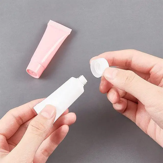Alt view image 5 of 7 - BENECREAT 24PCS 5ml/10ml 6-Colors Plastic Squeeze Tubes Travel Size Makeup Sample Bottles with 4PCS Funnel and 2PCS 5ml Syringe for Lotion, Cream, Shampoo and Facial Cleaning