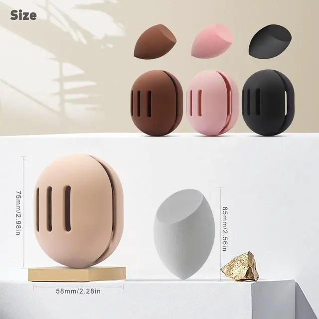 Alt view image 7 of 7 - BEZOX Make Up Sponge with Case, Non-Latex Beauty Sponge with Holder of Premium Silicone for Blending Liquid Foundations Cosmetics, Travel Sponge Holder, Soft and Skin-Friendly - Black