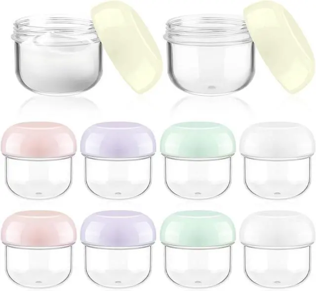 Main image of 10 Pieces 20ml Travel Jars for Creams Leak Proof Mini Travel Containers with Lids Small Jar for Lip Balm Toiletries Cosmetic Makeup Bottles with Labels Plastic