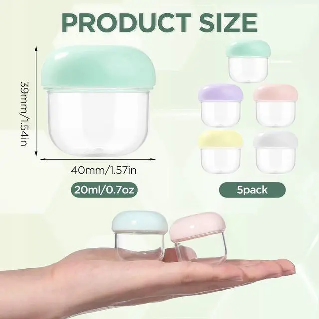 Alt view image 2 of 6 - 10 Pieces 20ml Travel Jars for Creams Leak Proof Mini Travel Containers with Lids Small Jar for Lip Balm Toiletries Cosmetic Makeup Bottles with Labels Plastic