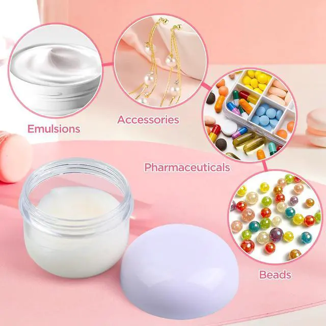 Alt view image 6 of 6 - 10 Pieces 20ml Travel Jars for Creams Leak Proof Mini Travel Containers with Lids Small Jar for Lip Balm Toiletries Cosmetic Makeup Bottles with Labels Plastic