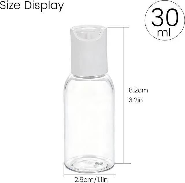 Alt view image 4 of 7 - TRENDBOX 30ml / 1oz Transparent Plastic Bottle with Secure Flip Cap, Leak-Proof Travel Container for Shampoo, Lotion, Liquid Soap Refill DIY Travel Kit (12-Pack)