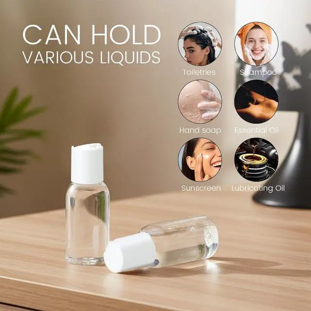 Alt view image 7 of 7 - TRENDBOX 30ml / 1oz Transparent Plastic Bottle with Secure Flip Cap, Leak-Proof Travel Container for Shampoo, Lotion, Liquid Soap Refill DIY Travel Kit (12-Pack)