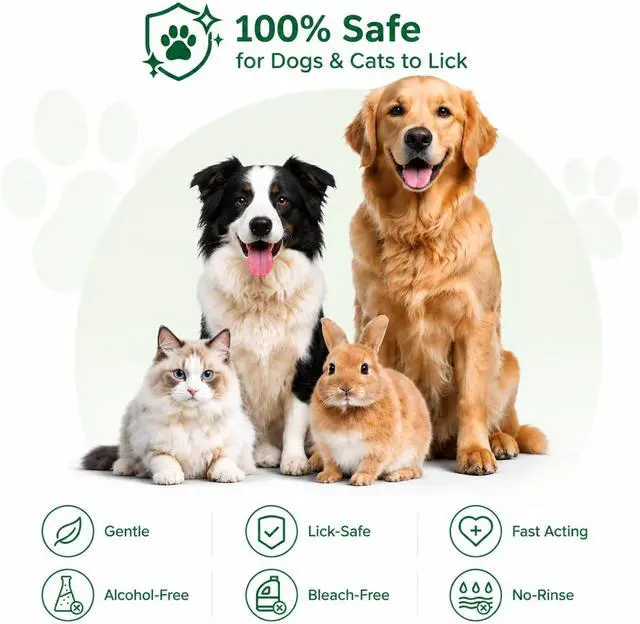 Alt view image 2 of 7 - Pet Cleaning Glove Wipes for Dogs & Cats, 6 Pcs | Thick 90g, No-Rinse Deodorizing, Hypoallergenic, Disposable Bathing Gloves, Coconut Scent