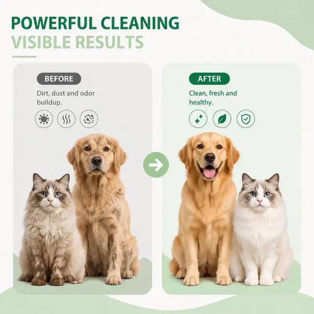 Alt view image 4 of 7 - Pet Cleaning Glove Wipes for Dogs & Cats, 6 Pcs | Thick 90g, No-Rinse Deodorizing, Hypoallergenic, Disposable Bathing Gloves, Coconut Scent