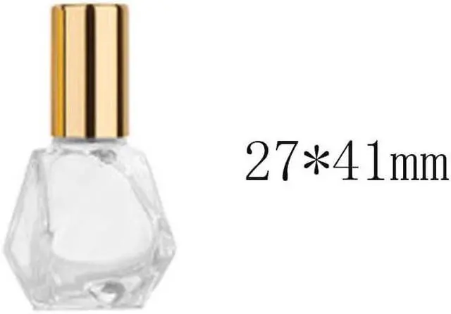 Alt view image 2 of 6 - ConStore 10 PCS Mini Portable Polygonal Clear Glass Roller Bottle,8ml/0.27oz DIY Travel Essential Oil Roll On Bottle with Stainless Steel Ball Gold Cap