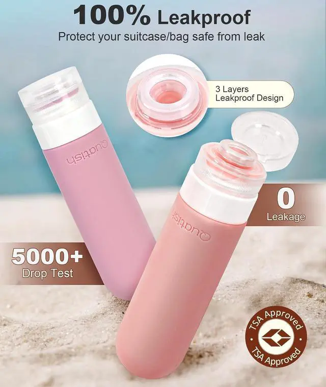 Alt view image 3 of 7 - 20 Pack Travel Bottles for Toiletries, Original Patented, TSA Approved Travel Size Containers, Leak Proof Silicone Shampoo and Conditioner Bottles Women & Men, Airplane Cruise Essentials, Black