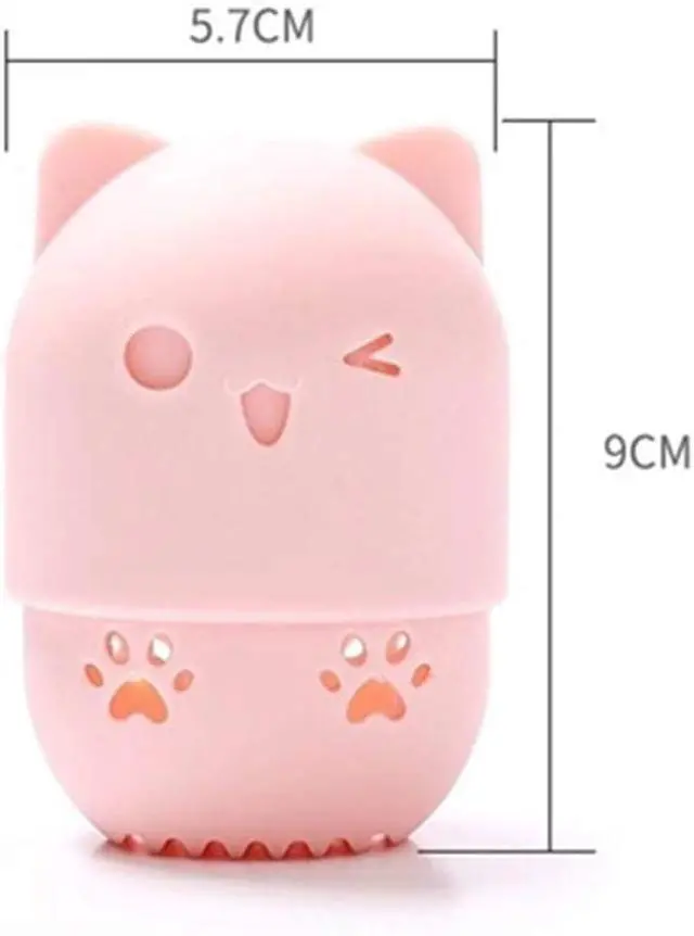 Alt view image 2 of 7 - 2 Pcs Beauty Blender Holder Makeup Sponge Holder Beauty Blender Travel Case Cute Cat Shape Cosmetic Sponge Drying Holder
