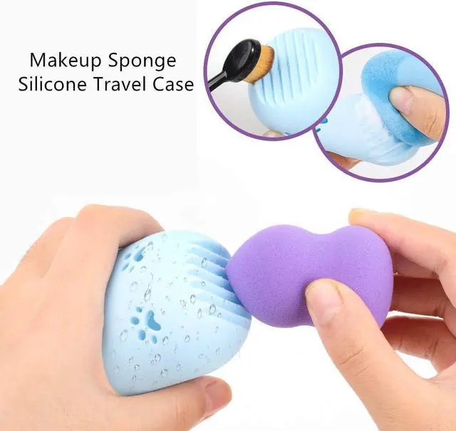 Alt view image 5 of 7 - 2 Pcs Beauty Blender Holder Makeup Sponge Holder Beauty Blender Travel Case Cute Cat Shape Cosmetic Sponge Drying Holder