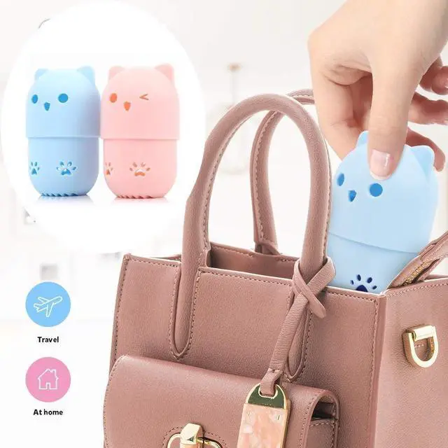 Alt view image 6 of 7 - 2 Pcs Beauty Blender Holder Makeup Sponge Holder Beauty Blender Travel Case Cute Cat Shape Cosmetic Sponge Drying Holder