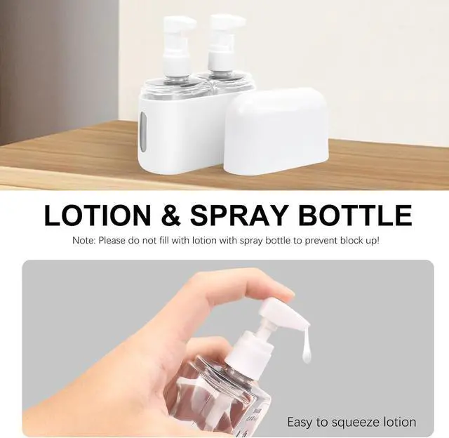 Alt view image 3 of 7 - Skycase Travel Bottles - Leak Proof Refillable TSA Approved Travel Size Toiletries, 2 in 1 Liquid Bottles Containers with Labels and Funnel Airplane Accessories Kits for Lotion Liquid (Grey)