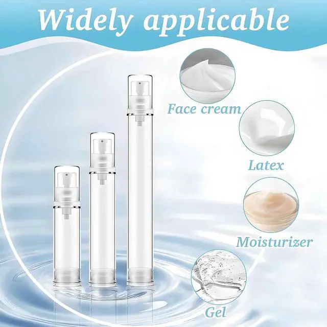 Alt view image 5 of 7 - 12PCS Airless Pump Bottles Travel Set, Mini Size Lotion Foundation Travel Container (5ml 10ml 15ml)