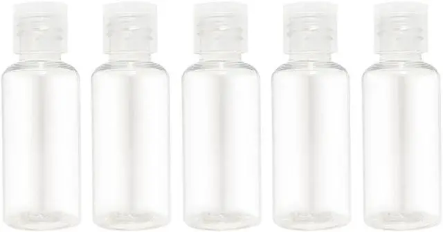 Main image of 5 Pieces 1.67oz Flip Cap Bottles Plastic Empty Transparent Containers Bottle Refillable Squeeze for Travel Shampoo Cosmetic Lotion Toiletries (50ML)