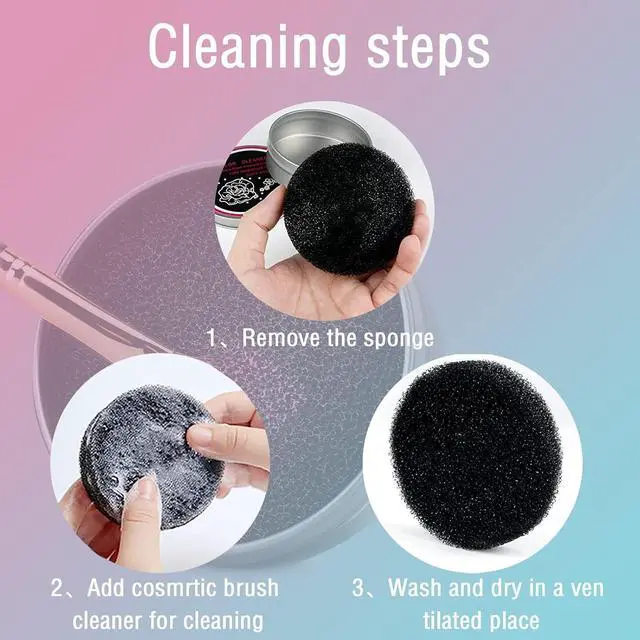 Alt view image 5 of 6 - 2 Pack Dry Makeup Brush Cleaner Sponge, Instantly Remove Eyeshadow Color from Brushes - No Water Needed, Quick Switch Color Tool for Daily Makeup