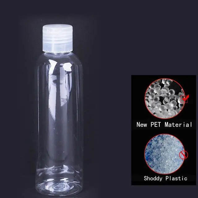 Alt view image 3 of 6 - 5 Pieces 1.67oz Flip Cap Bottles Plastic Empty Transparent Containers Bottle Refillable Squeeze for Travel Shampoo Cosmetic Lotion Toiletries (50ML)