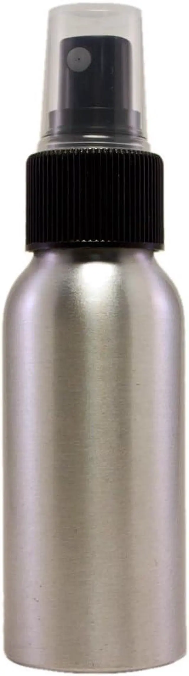 Alt view image 3 of 3 - 2 oz - Aluminum Refillable Travel Spray Bottle w/ Black Sprayer (Pack of 2)
