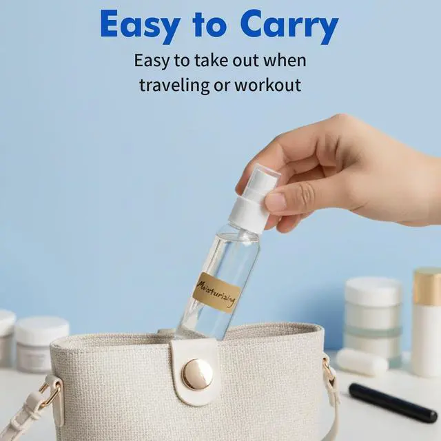 Alt view image 5 of 7 - DNSEN 5 Pack 3.4 oz Travel Spray Bottles TSA Approved Fine Mist Travel Size Spray Bottle for Liquids Refillable Empty Clear Plastic Bottles with Labels