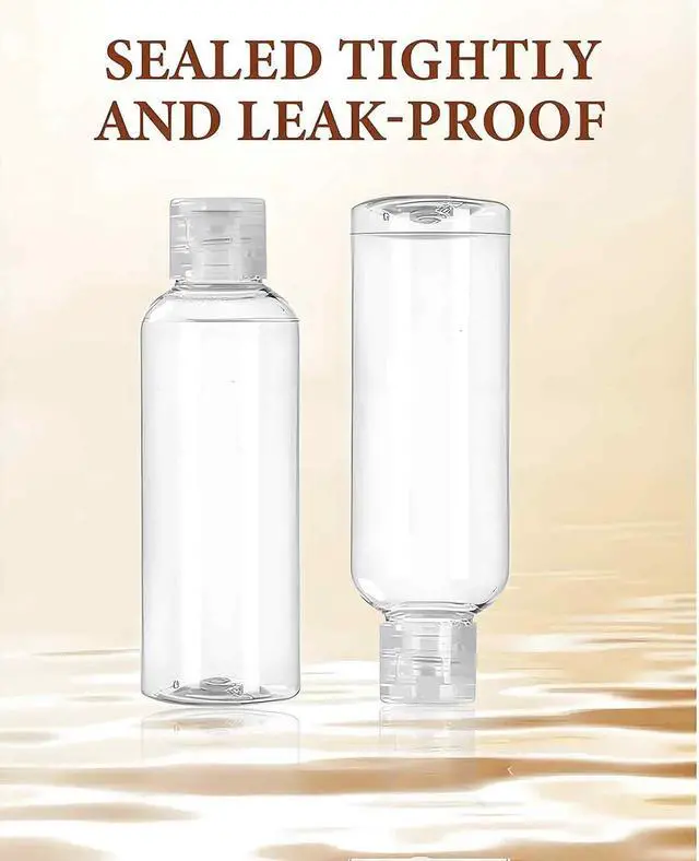 Alt view image 5 of 7 - 8 Pack 3.4 oz (100 ml) Plastic Travel Bottles for Toiletries, TSA Approved Leak Proof Small Clear Bottles with Labels