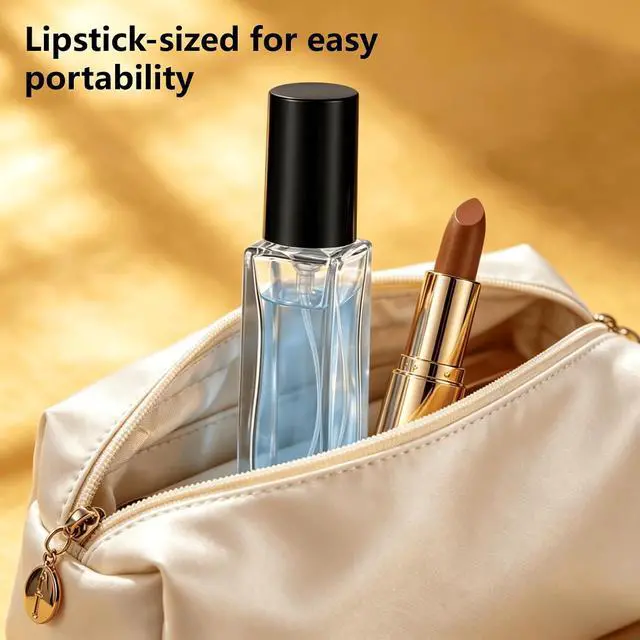 Alt view image 5 of 7 - Perfume Travel Refillable, 6 Pcs 10 ml Glass Atomizers (Black) | Leak-resistant fine mist spray, mini perfume bottle set with filling tools, portable for travel, gym, office and daily use