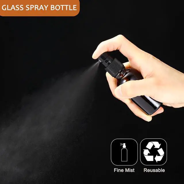 Alt view image 3 of 7 - 1 oz ml Amber Glass Spray Bottles,Small Empty Fine Mist Refillable Travel Spray Bottle for Cleaning,Perfume,Aromatherapy,Cosmetic Sprays,Hair,Essential Oils with Fine Mist Dispenser6 Pack