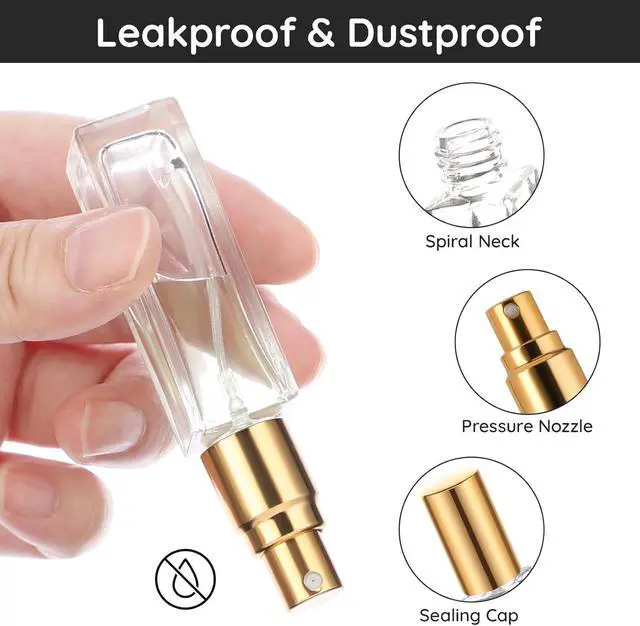 Alt view image 3 of 7 - Segbeauty Perfume Travel Refillable, 5pcs 0.34 oz Portable Perfume Bottle, Empty Glass Sprayer Perfume Replacement Bottles for Travel Scent Toiletries Pump Bottle