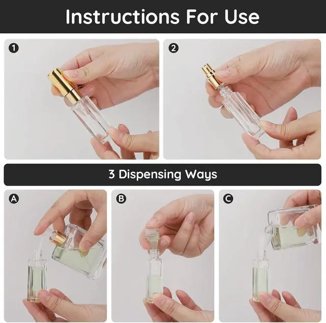 Alt view image 4 of 7 - Segbeauty Perfume Travel Refillable, 5pcs 0.34 oz Portable Perfume Bottle, Empty Glass Sprayer Perfume Replacement Bottles for Travel Scent Toiletries Pump Bottle