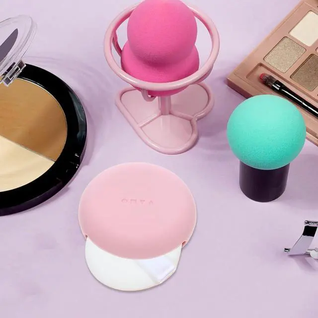 Alt view image 6 of 7 - Healeved Travel Powder Puff Case Silicone Makeup Sponge Holder Portable Makeup Puff Storage Holder Compact Powder for Travel 2.95 X 2.95 X 0.78 in