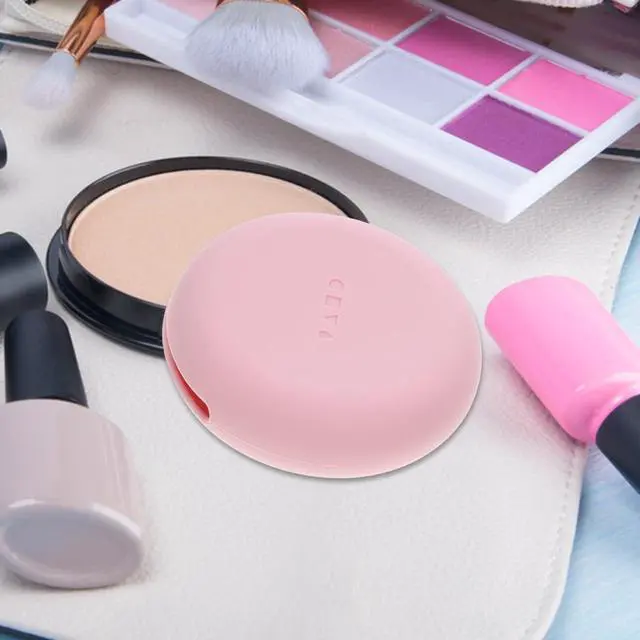 Alt view image 4 of 7 - Healeved Travel Powder Puff Case Silicone Makeup Sponge Holder Portable Makeup Puff Storage Holder Compact Powder for Travel 2.95 X 2.95 X 0.78 in