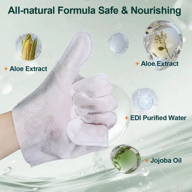 Alt view image 2 of 7 - Pet Cleaning Glove Wipes 6 Count | Individually Wrapped Disposable Grooming Glove Wipes with Aloe & Jojoba Oil, Waterless No-Rinse Odor Contro