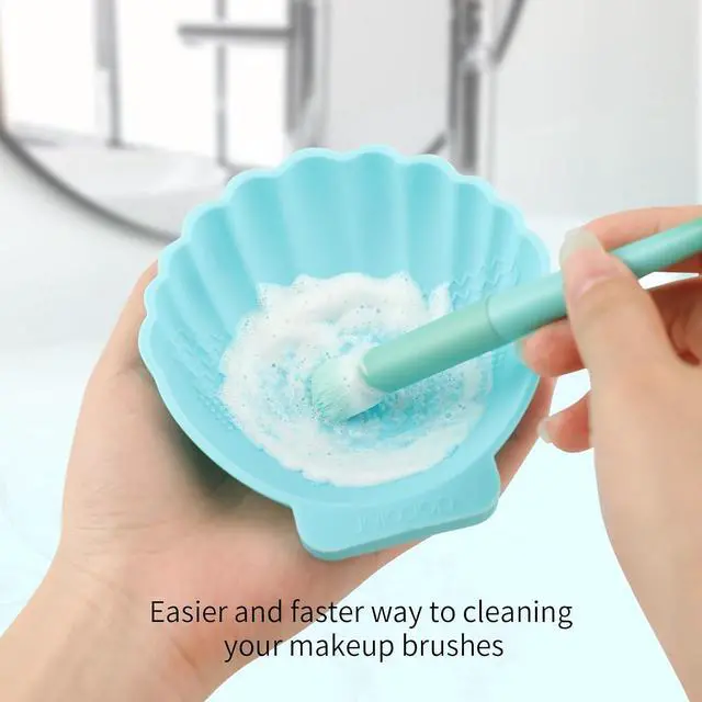 Alt view image 5 of 7 - docolor Silicone Makeup Brush Cleaner Mat, Large Shell Shape Cleaning Pad | Quickly Remove Residue from Makeup Brushes, Portable Soft Washing Tool, Fast Drying