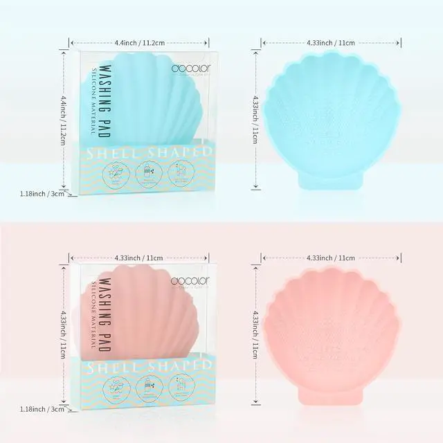 Alt view image 6 of 7 - docolor Silicone Makeup Brush Cleaner Mat, Large Shell Shape Cleaning Pad | Quickly Remove Residue from Makeup Brushes, Portable Soft Washing Tool, Fast Drying
