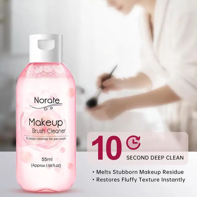 Alt view image 4 of 7 - Makeup Brush Cleaner, Make Up Brush Cleaner Cleanser Solution + Brush Cleaner Mat, Makeup Cleaner for Brushes, Sponges, Deep Clean Shampoo, Gentle Formula Cruelty Free & Vegan 3 Pcs Set