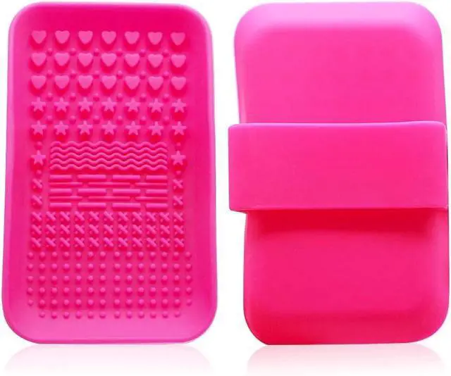 Alt view image 2 of 6 - KINGZHUO Makeup Brush Cleaner Pad Cosmetic Brush Cleaning Mat Portable Washing Tool Scrubber Brush Cleansing Pad Makeup Cleaning Mat