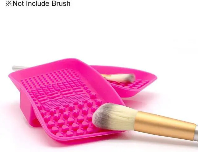 Alt view image 4 of 6 - KINGZHUO Makeup Brush Cleaner Pad Cosmetic Brush Cleaning Mat Portable Washing Tool Scrubber Brush Cleansing Pad Makeup Cleaning Mat