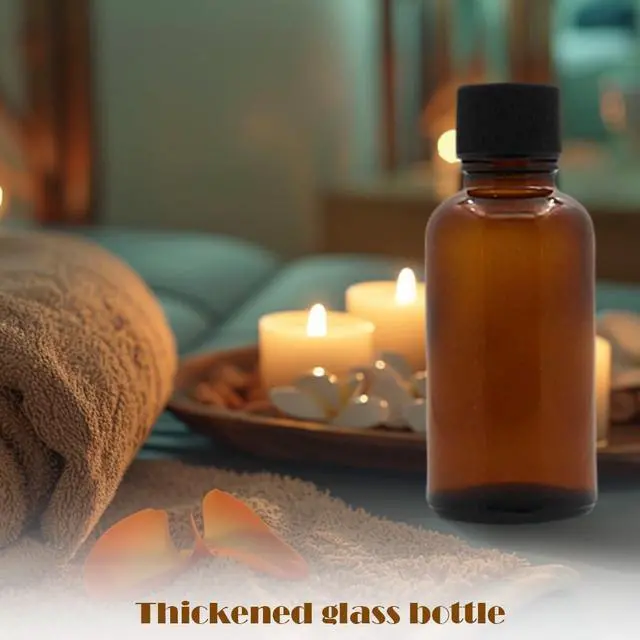 Alt view image 7 of 7 - 6 Pcs 20 ml / 0.67 oz Amber Glass Essential Oil Bottles with Orifice Reducer and Black Cap Empty Refillable Aromatherapy Storage Containers Jars for Perfume Cosmetic Liquids