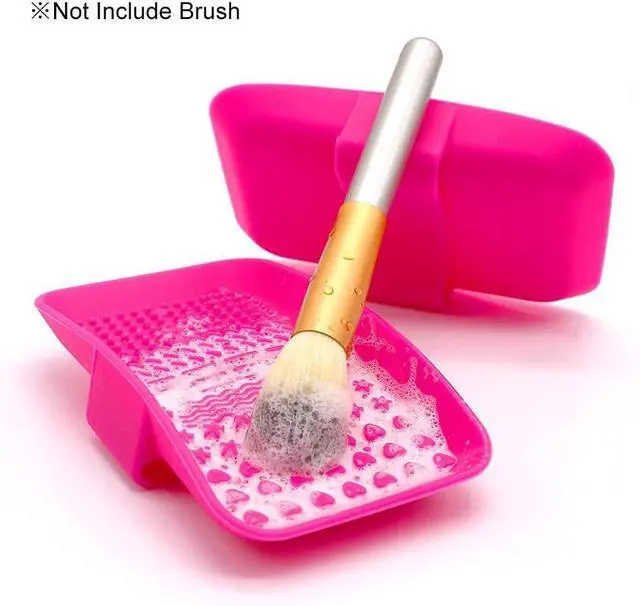 Alt view image 5 of 6 - KINGZHUO Makeup Brush Cleaner Pad Cosmetic Brush Cleaning Mat Portable Washing Tool Scrubber Brush Cleansing Pad Makeup Cleaning Mat