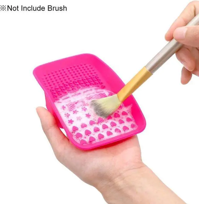 Alt view image 6 of 6 - KINGZHUO Makeup Brush Cleaner Pad Cosmetic Brush Cleaning Mat Portable Washing Tool Scrubber Brush Cleansing Pad Makeup Cleaning Mat