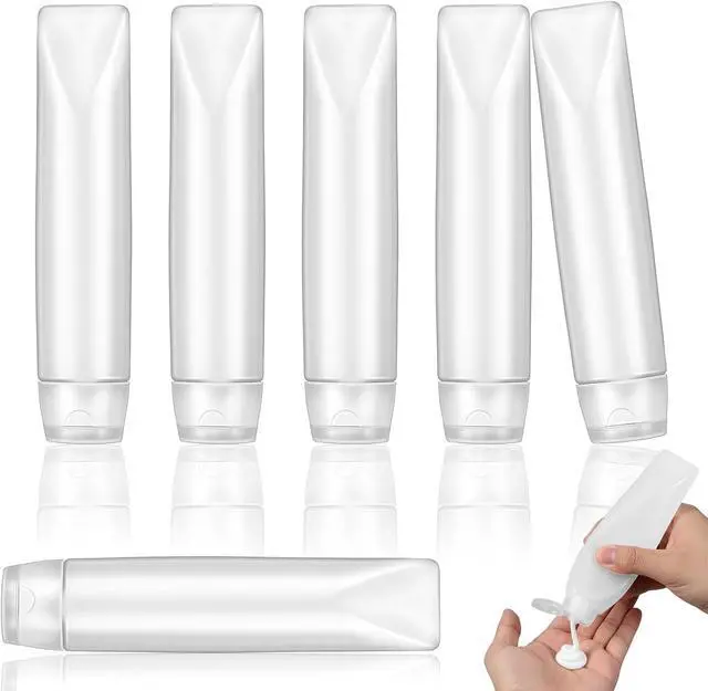 Alt view image 2 of 7 - Travel Squeeze Bottle, 6 Pcs 1.7 oz Travel Bottles Empty Refillable Toothpaste Tubes Leak Proof Empty Squeeze Tubes Toothpaste Container for Toiletries BPA Free Refillable Tube PE Travel-Size Bottles