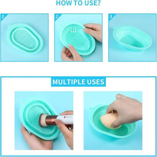 Alt view image 2 of 7 - DUcare Makeup Brush Cleaner Shampoo Soap Solid Brush Cleaning Mat Removes Cosmetic Color Brush Cleaner Pad for Cleaning Makeup Sponges Brushes